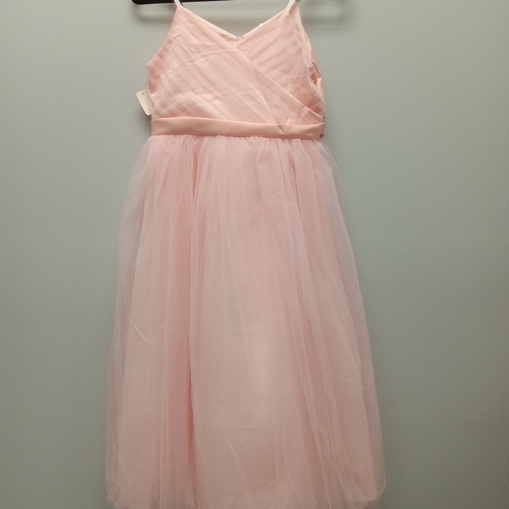 Glamulice Flower Girls Lace Bridesmaid Dress Long A Line Dress- Size 14.  PINK